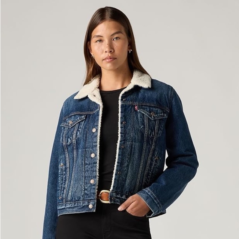 Levi's Women's Sherpa-Lined Blue Denim Jacket